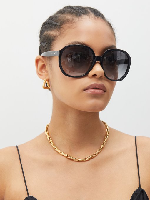 Oversized Round Acetate Sunglasses Celine Eyewear Matchesfashion Au