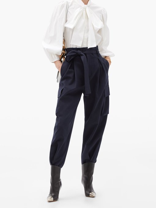 Paperbag-waist cotton-blend trousers | REDValentino | MATCHESFASHION US