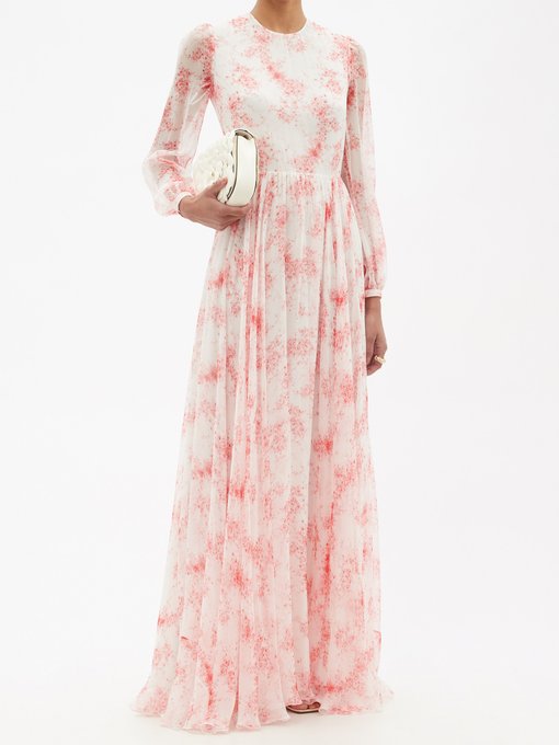 Roseflow floral-print silk-chiffon gown | Valentino | MATCHESFASHION UK